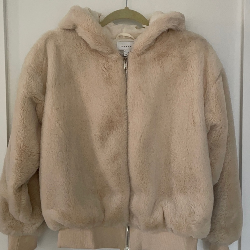 Topshop Faux Fur Zip Up